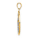 14K Two-tone Gold  Textured Sunset and Seagulls In Circle Pendant