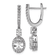 Rhodium Over Sterling Silver Fancy Oval Cubic Zirconia Halo Hinged
Dangle Earrings