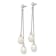 Rhodium Over Sterling Silver  7-8mm White Freshwater Cultured Pearl Post
Dangle Earrings