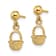 14k Yellow Gold 3D Textured Mini Basket Drop Earrings