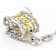 CZ Filigree Pendant With Chain In Platinum-Enhanced Sterling Silver And
18K Gold Over Sterling Silver