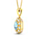1.90ctw 14K Yellow Gold Aquamarine and White Diamond Pendant with 18
inch Cable Chain