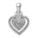Rhodium Over 14k White Gold Diamond Fancy Double Heart Chain Slide Pendant