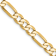 14K Yellow Gold 6.25mm Flat Figaro Chain Necklace