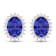 2.18ctw 14K Yellow Gold Tanzanite and White Diamond Halo Earrings