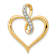 14K Yellow Gold 0.20ctw Diamond Heart and Infinity Pendant