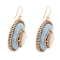 Barse Jewelry Blue Denim Dreams White Mother of Pearl Golden Drop Earrings
