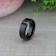 INFINITY Black Tungsten Ring with Beveled Edges 8mm