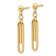 14k Yellow Gold Polished Paperclip Dangle Earrings