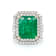 10.45 Ctw Emerald and 2.54 Ctw White Diamond Ring in 18K 2-Tone