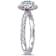 Aquamarine and Diamond 14K White Gold Halo Ring 0.84ctw
