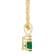5mm Round Emerald with Diamond Accent 14k Yellow Gold Pendant With Chain