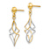 14k Yellow Gold and 14k White Gold Dangle Earrings