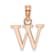 14k Rose Gold Polished Block Letter W Initial Pendant