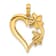 14k Yellow Gold Polished Floral Heart Pendant