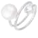 White Cultured Freshwater Pearl Rhodium Over Silver Ring