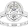 Bezel Set Oval Moissanite Solitaire Ring In Platinum-Enhanced Sterling Silver