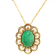 5.52 Ctw Emerald and 0.47 Ctw White Diamond Pendant in 14K YG