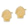 14k Yellow Gold 10.4mm Textured Beaded Scallop Shell Stud Earrings