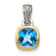 Rhodium Over Sterling Silver with 14k Accent Light Swiss Blue Topaz Pendant