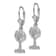 Rhodium Over 14k White Gold Textured Palm Tree Dangle Earrings