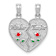 Rhodium Over 14k White Gold Textured Enameled Mother-Daughter
Break-apart Pendant