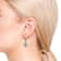 CZ Halo Drop Earrings In White Rhodium Over Brass