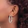 Rhodium Over Sterling Silver 4x25mmTwisted Hoop Earrings