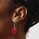 Sterling Silver Polished Red Jadeite Oval Dangle Earrings