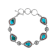 Turquoise Southwest Inspired Oxidized Sterling Silver Toggle Bracelet 10x7mm