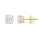 White Cubic Zirconia 14k Yellow Gold Studs With Velvet Gift Box 1.50ctw