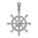 Rhodium Over 14k White Gold Diamond Ship Wheel Pendant