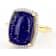 Lapis Lazuli And White Zircon Cocktail Ring In 18K Gold Over Sterling
Silver 0.27ctw