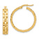 14k Yellow Gold 1/1" Polished and Textured Hoop Earrings