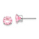 Rhodium Over 14k White Gold 6.5mm Pink Cubic Zirconia Stud Earrings