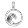 Rhodium Over Sterling Silver Polished Cubic Zirconia Wave Pendant
