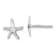 Rhodium Over Sterling Silver Small Pointed Star Fish Post Earrings