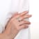 Baguette White Topaz Sterling Silver Chevron Pattern Eternity Band Ring