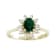 0.61ctw Oval Emerald and Diamond Halo Ring in 14k Yellow Gold