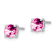 Rhodium Over 14K White Gold Round Lab Created Pink Sapphire Earrings