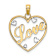 14K Two-tone Gold  Love with Hearts Pendant