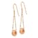 14k Rose Gold Chain with Diamond-Cut Puff Donut Bead Dangle Earrings