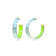 14K Yellow Gold Over Sterling Silver Iridescent Acrylic Hoops in Neon Green