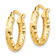 14k Yellow Gold 3/8" Diamond-Cut Hoop Earrings