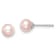 Rhodium Over Sterling Silver 5-6mm Pink Round FWC Pearl Stud Earrings