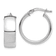 Rhodium Over 14k White Gold 13/16" High Polished Hoop Earrings