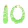 14K Yellow Gold Over Sterling Silver Bamboo Acrylic Hoops in Lime
