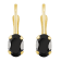 6x4mm Oval Black Onyx 10k Yellow Gold Drop Earrings