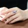 Rhodium Plated over Sterling Silver with Blue Color Cubic Zirconia
Modern Ring