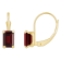6x4mm Emerald Cut Garnet 10k Yellow Gold Drop Earrings
